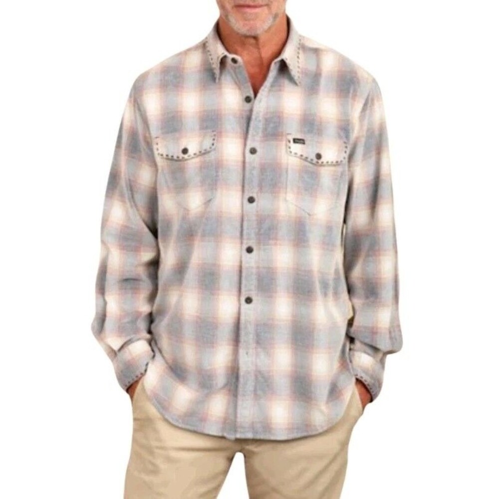 True Grit Mason Lux Canyon Cord  Shirt Mens L Tan Western Rugged Big Stitch